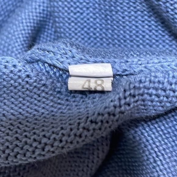 Gran Sasso Woman Blue V Neck Sweater Made in Italy Size 14 - Picture 9 of 9